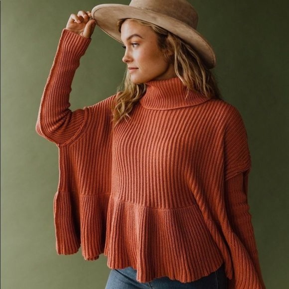 Free people layer cake peplum rose sweater - Picture 3 of 7